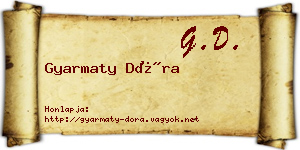 Gyarmaty Dóra névjegykártya